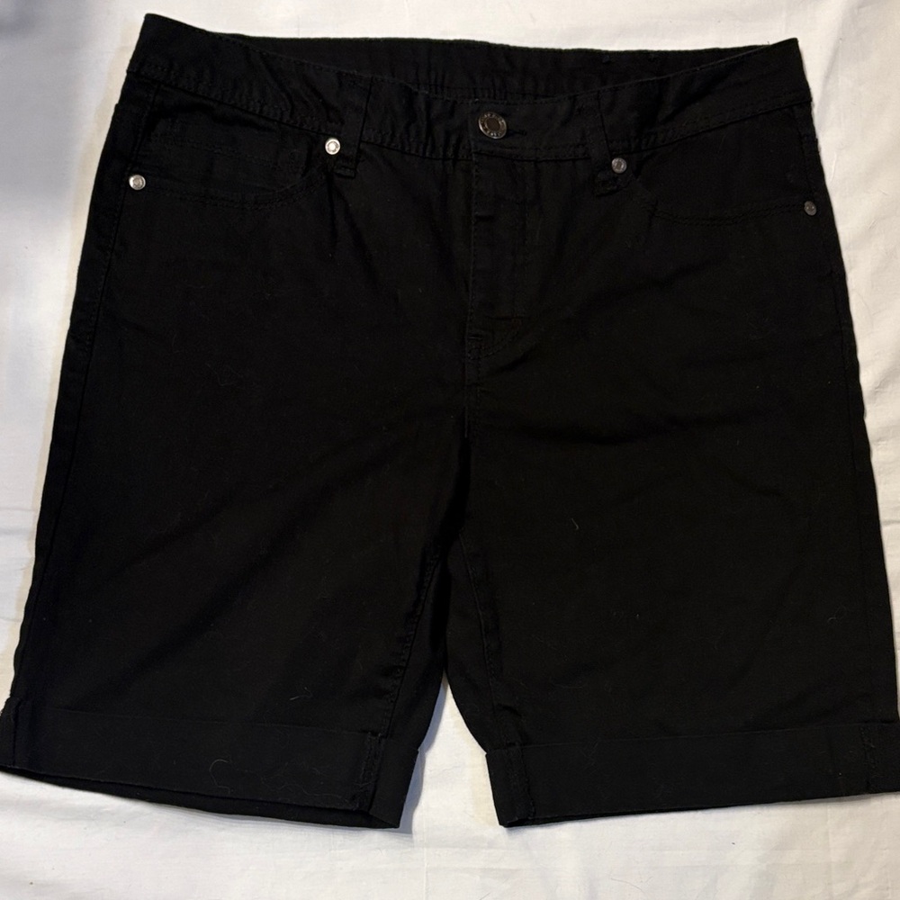 Faded Glory Black Cotton Blend Shorts SZ 12